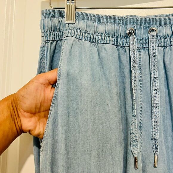 Lorna Jane Black Label Chambray Jogger Pants Size XS in Light Blue 100% Tencel - Picture 8 of 16